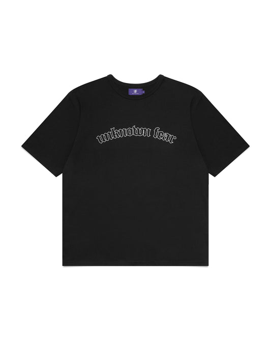 UF “DISTORTED SCRIPT” T-SHIRT [BLACK]
