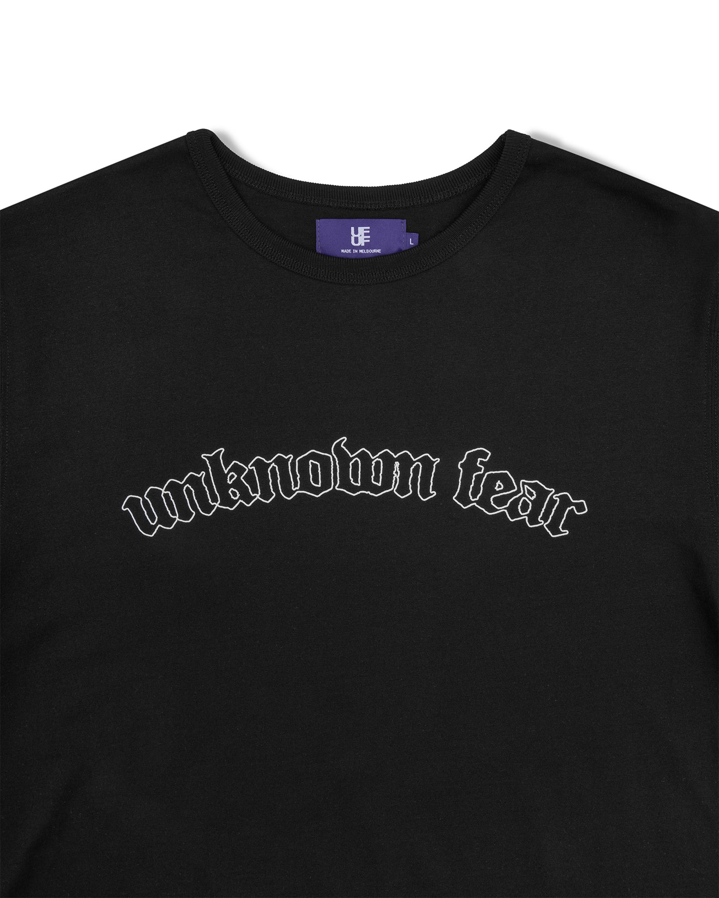 UF “DISTORTED SCRIPT” T-SHIRT [BLACK]